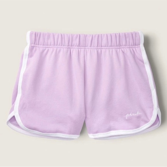 Victoria’s Secret PINK Lilac Purple 2.5” Curved Hem Sweat Shorts Script Logo XS - Picture 2 of 12